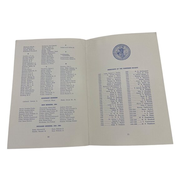 1964 Sons of the Revolution Tennessee Society 70th Anniversary Program & Menu - Picture 5 of 7